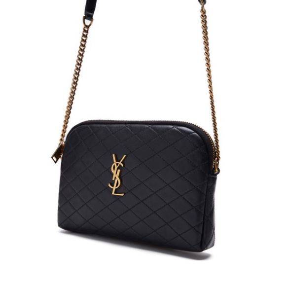 Saint Laurent Gaby Chain Bag Shoulder Leather Black - Picture 1 of 8